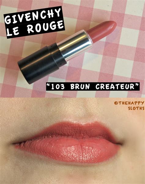 givenchy 103 brun createur|Givenchy Brun Createur (103) Le Rouge Review & Swatches.